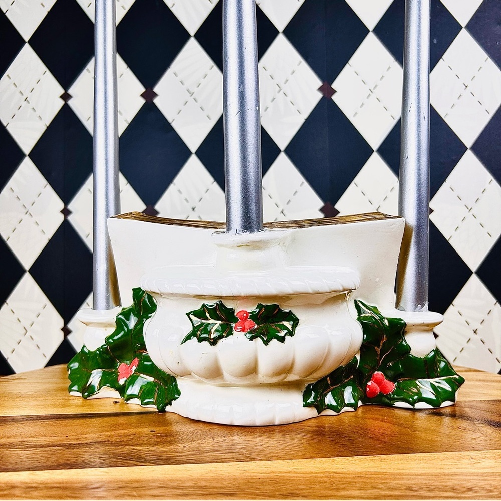 Elegant Christmas CandleHolder or Vase – Open Book Vintage| Ceramic - Picture 12 of 14